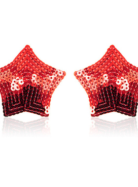 人体饰品小圆亮片乳环乳头贴饰大红红色五角星无需穿孔一对的价格