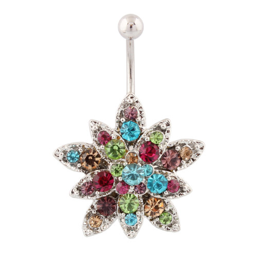 肚脐环扣钉防过敏粗针花 belly rings body piercing sunflower