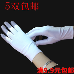 氨纶手套春秋夏季男女士弹力礼仪薄款弹力舞蹈紧身盘珠宝防晒批发