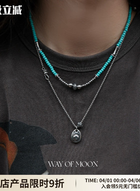 WAYOFMOON小众复古蓝色项链