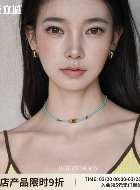 WAYOFMOON蓝松石小众复古项链