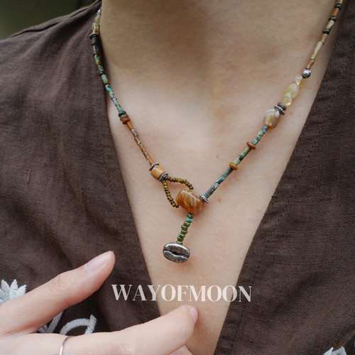 WAYOFMOON复古小众松石项链秋