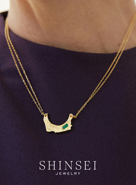 原创彩石双股项链绿玉髓