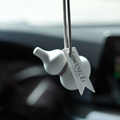 白色葫芦汽车载后视镜挂件牌片香氛水膏薰礼物扩香石精油饰品