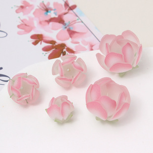 热缩片超粉仿真立体桃花 diy古风发簪步摇禁步玉簪花小夜灯配件