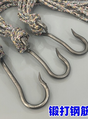 大号挑水扁担钩子钢铁钩挂钩S钩吊钩起重钩建筑工地挑土园林工具