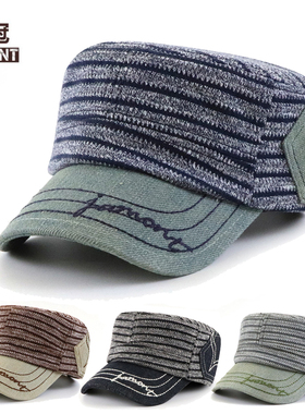 阳冠帽子女复古牛仔帽秋冬加厚时尚平顶帽做旧韩版潮流街头鸭舌帽