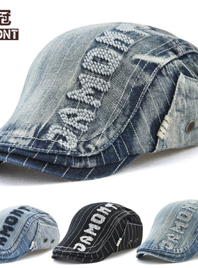 阳冠韩版帽子鸭舌帽牛仔贝雷帽字母立体绣男士女士潮流户外遮阳帽