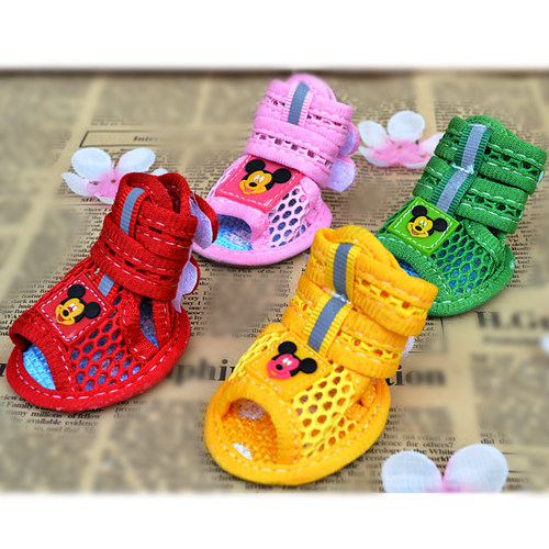 【5件包邮】 桃心/米老鼠宠物狗狗凉鞋泰迪贵宾狗鞋