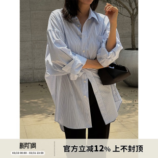 衬衣外套 衬衫 SOTHEA 2025年早秋B备松弛感大廓形落肩条纹气质长袖