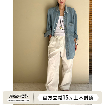 时髦松弛感全棉牛仔衬衫