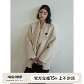 SOTHEA 简奢风羊绒澳毛双面呢大翻领连肩袖 休闲优雅毛呢大衣外套