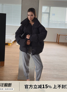 SOTHEA 冬季B备日标高蓬松度90白鹅绒大翻领面包羽绒服加厚短外套