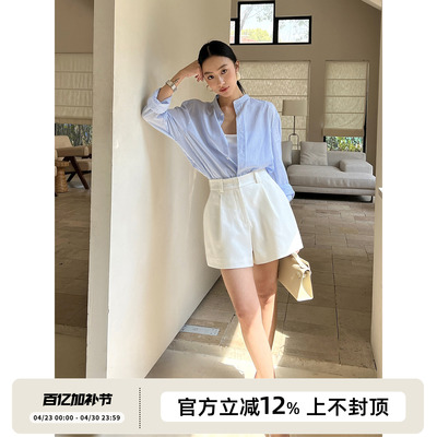 显瘦高腰百搭短裤小A气质款