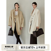 SOTHEA岌简风时髦高级感初秋低领气质大廓形棉质中长款 风衣外套女