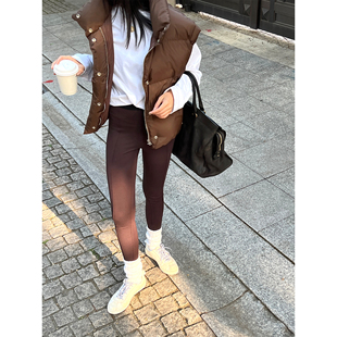SOTHEA美拉德巧克力色 子女 秋冬松弛穿搭B备弹力显瘦长腿型打底裤