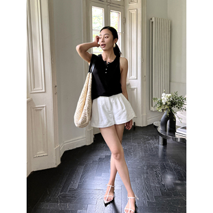 法式 天丝羊毛亨利领挖肩设计感小众背心气质通勤 J典博主款 SOTHEA