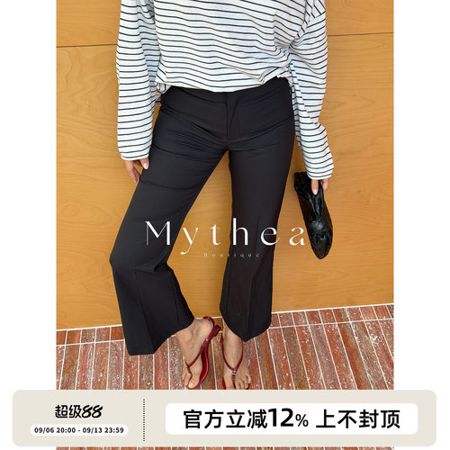 SOTHEA 春季时髦自然腰设计微喇显瘦休闲九分裤