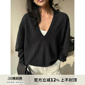 SOTHEA 简奢风柔细体感美丽奴羊毛V领廓形毛衣
