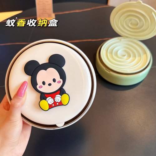 卡通带盖隔热防烫蚊香收纳盒