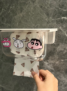 壁挂式透明抽纸盒卷纸抽纸收纳盒