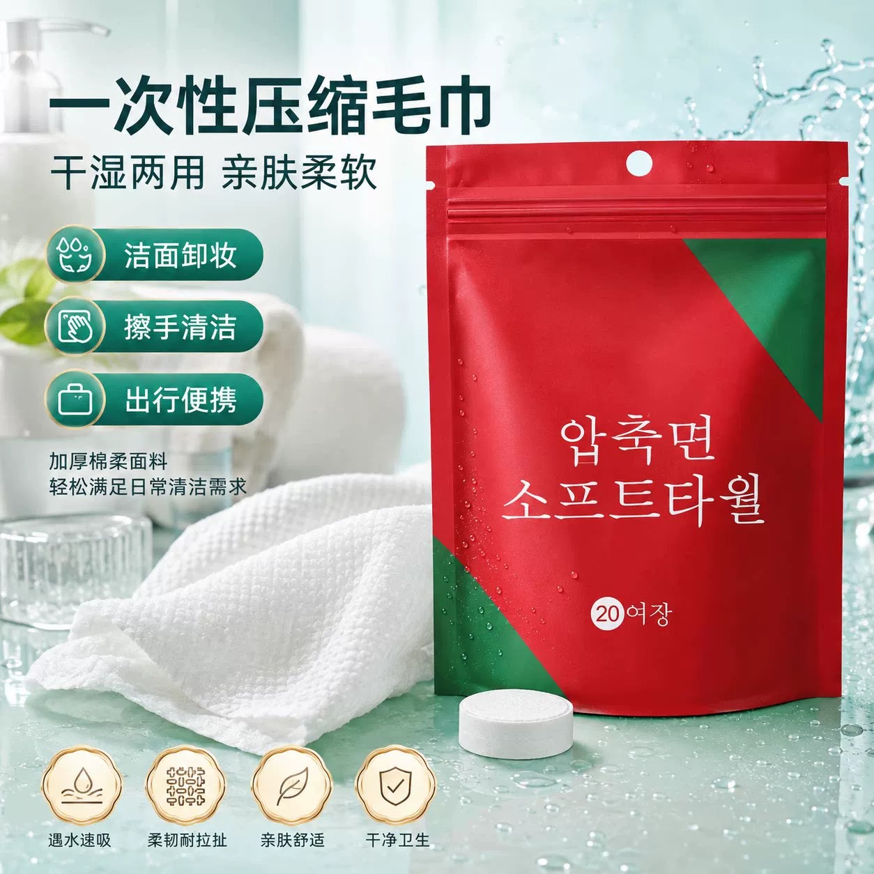 一次性压缩毛巾独立装加厚加大