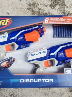 Nerf热火精英升级版小牛强力发射器 儿童手动射击软弹套装玩具枪