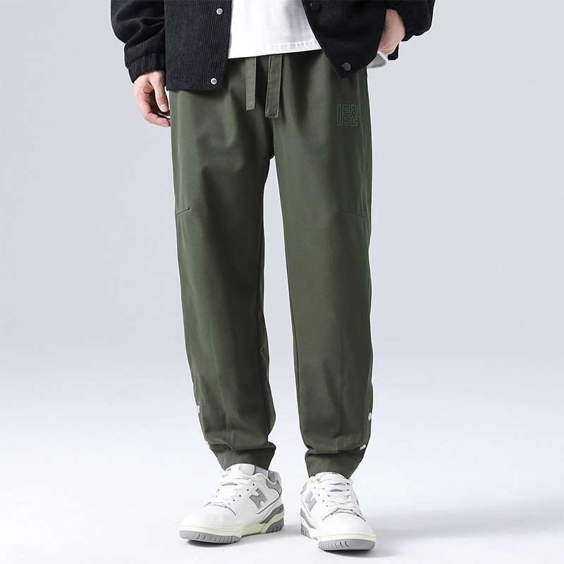 高品质新款春季男士休闲裤宽松束脚时尚风刺绣日系8513LK-P65,男装休闲裤,电商A227