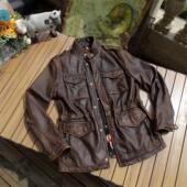 3折首推 M65猎装 中长款 美式 复古重水洗落色做旧孟加拉茶心牛皮