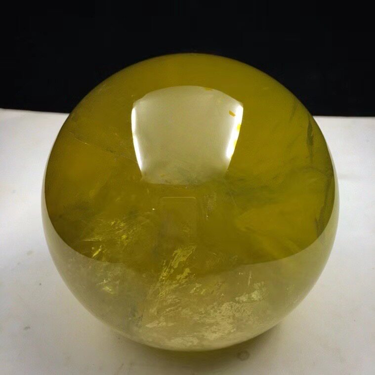 天然巴西黄水晶球摆件黄晶球水晶原石球招财球摆件礼品13cm