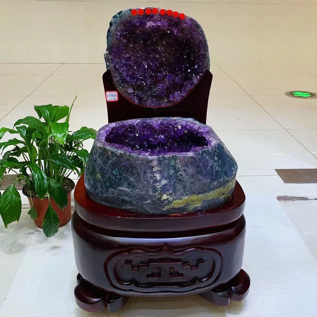时尚饰品天然紫水晶洞紫晶聚宝盆摆件奇石收藏矿物晶体礼品37.6kg