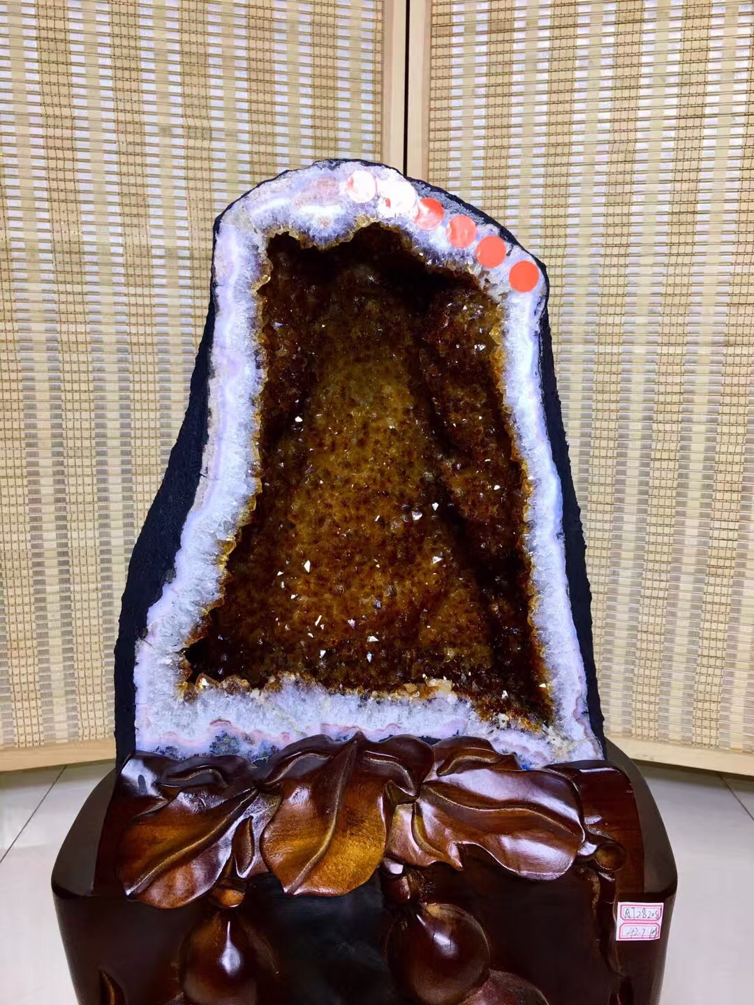 天然黄水晶花晶柱黄晶洞摆件巴西天然黄水晶聚宝盆晶矿石42.7公斤