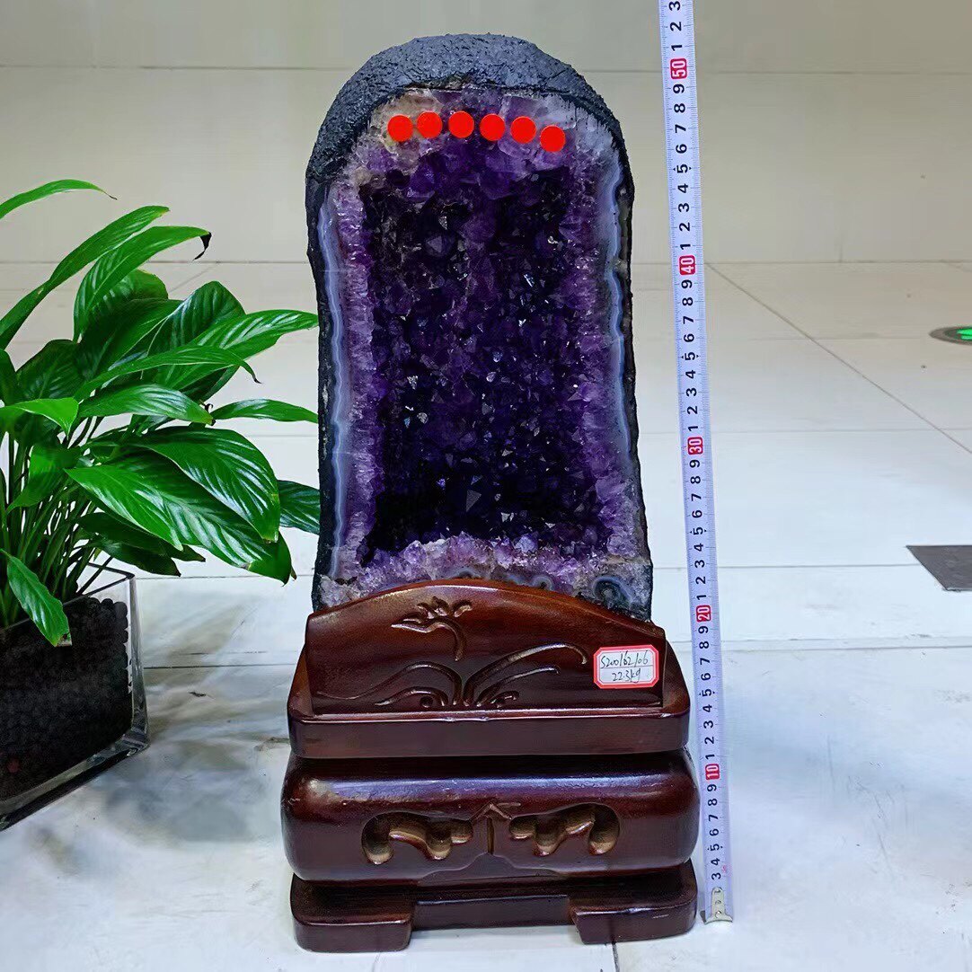 天然紫晶洞摆件巴西恐龙蛋乌拉圭钱袋水晶原石奇石聚宝盆22.3kg