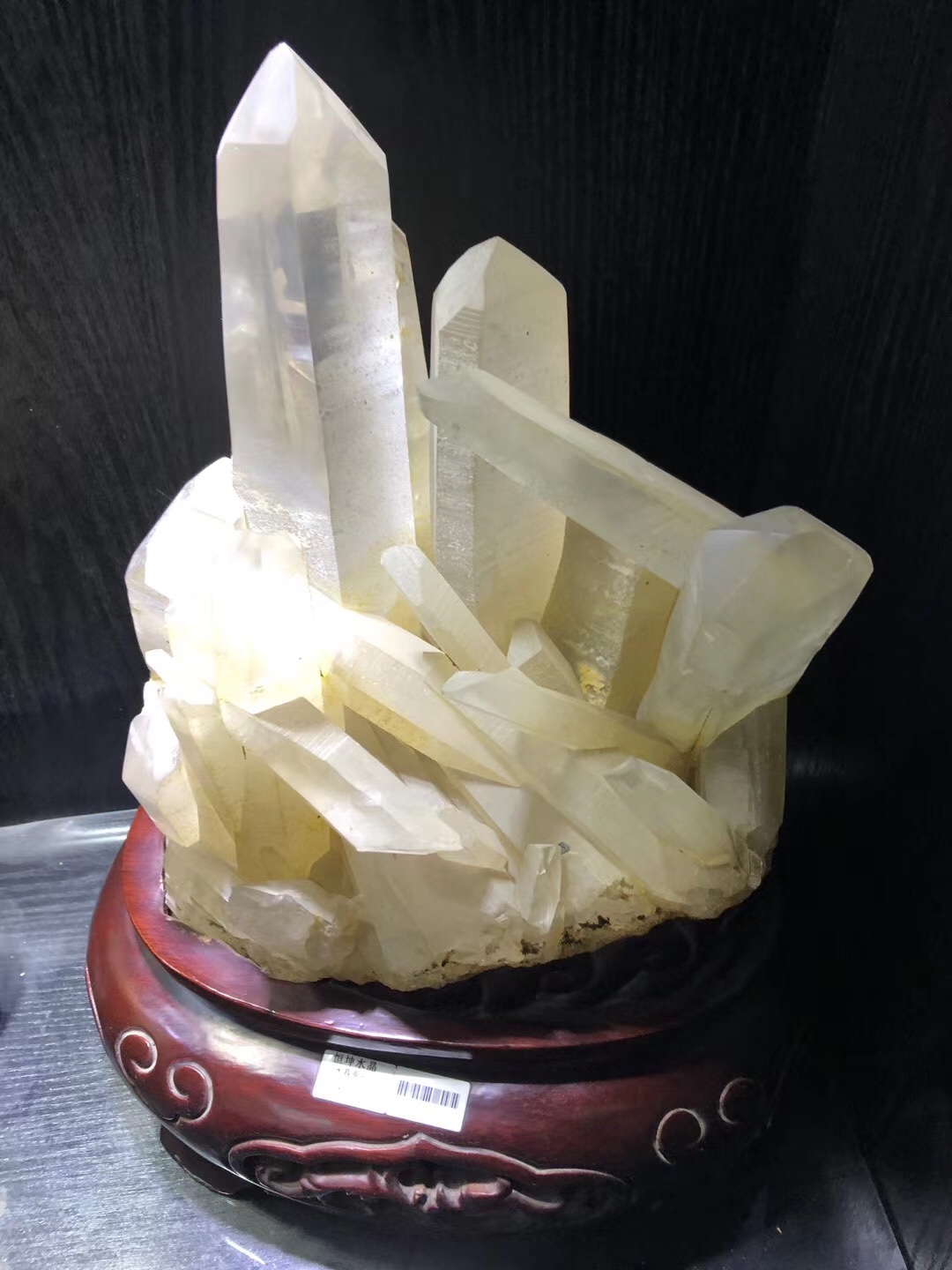 天然水晶钻镇宅旺财纯天然白水晶原石矿物晶体水晶石收藏38cm