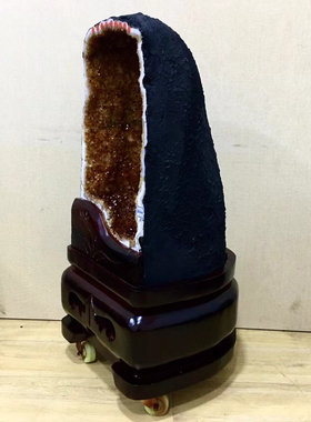 巴西一手货源巴西天然黄晶洞黄水晶洞聚宝洞钱袋48.65公斤