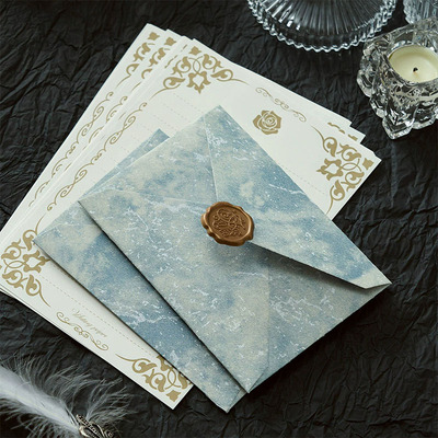 信封信纸套装浮雕纹理手写情书情人节火漆信封高级感写信告白祝福仪式