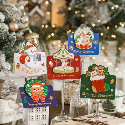 圣诞贺卡3d立体贺卡感恩节卡节日卡片圣诞小卡片merry christmas平安夜