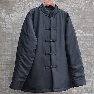 男装冬季加厚真丝双宫丝棉花棉袄棉衣外套高级儒雅立领中国风唐装