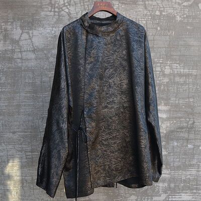 三世一木立领醋酸复古中国风衬衫