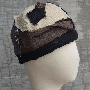 原创亚麻冬加棉棉帽瓜皮帽包头帽情侣亲子个性补丁乞丐帽个性小众