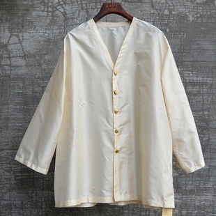 女装春夏桑蚕丝双宫丝外套大码高级宽松原创上衣简约经典百搭