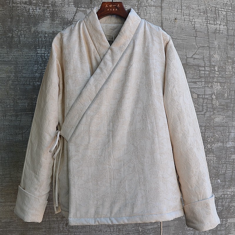 女款冬季加厚保暖棉麻棉花棉衣亚麻色外套唐装汉服棉袄宽松禅意,男装,汉服,淘宝优惠券,粉丝福利购,淘宝优惠卷