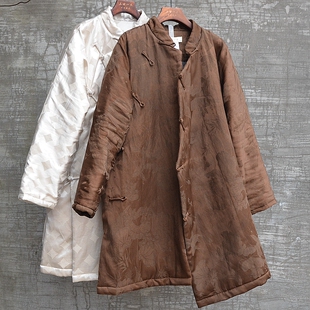 女装冬季薄款棉花立领时尚提花棉衣大襟斜襟唐装棉袄短袍显瘦遮肉