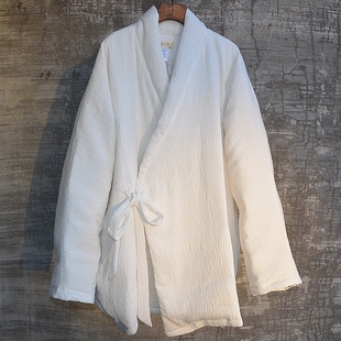 复古中国风中性白色羽绒服外套唐装汉服两穿保暖舒适中长加厚文艺