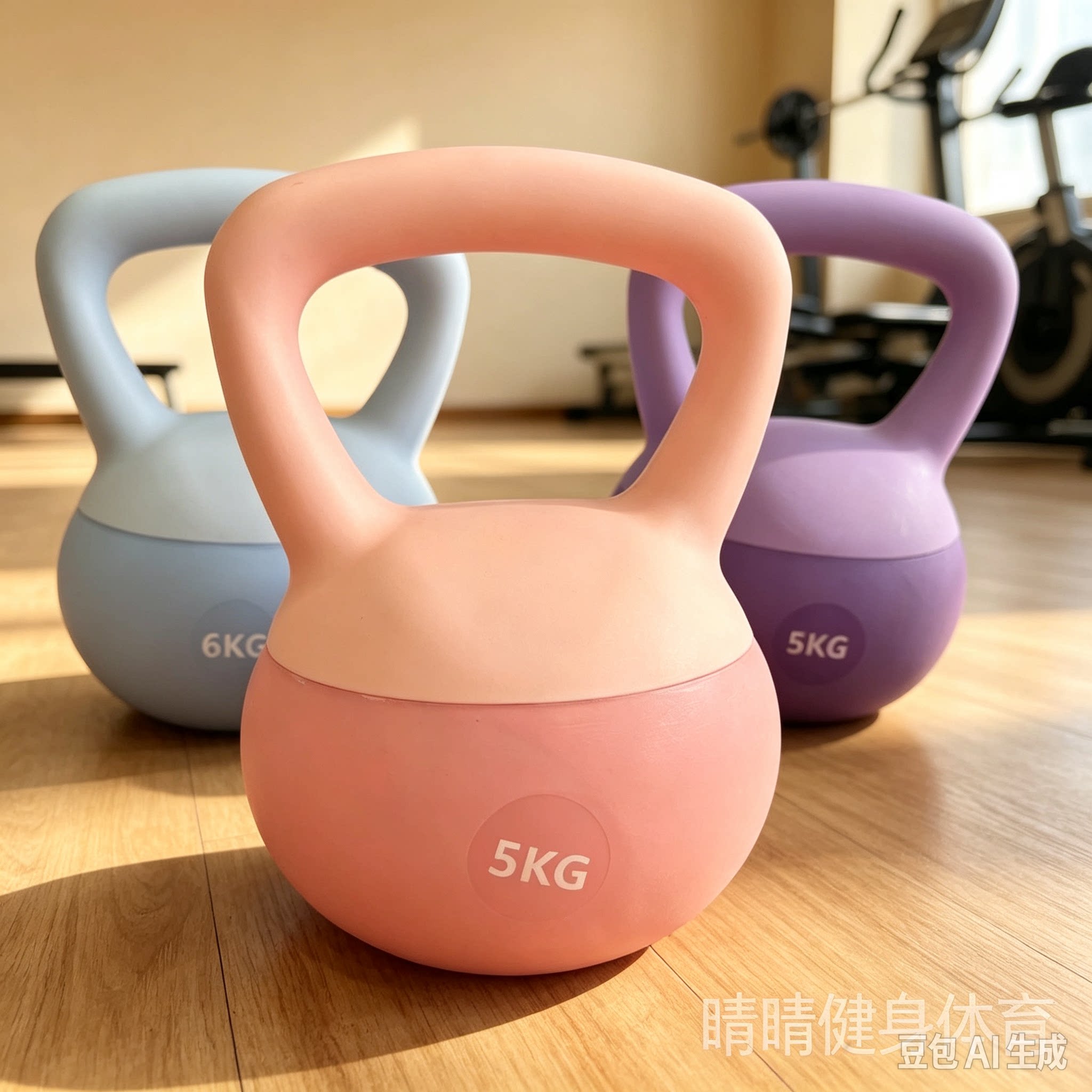 《瑕疵》软底壶铃女士健身家用提壶哑铃5kg深蹲练臀翘臀训练器材