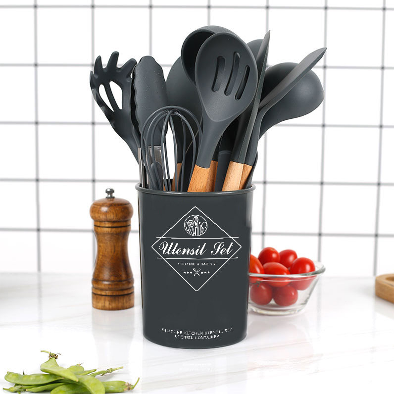 Kitchen Wooden handle non-stick cookware Amazon silica gel Spatula 8 sets cooking Shovel tool Kitchenwarein the Kitchen/Cooking utensils , Cooking utensils , Cooking spoon shovel , Spatula  category - from Buy2taobao.com to provide professional Taobao agent buy service