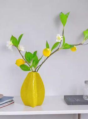 陶瓷花瓶柠檬花瓶陶瓷桌面客厅玄关水培小红书同款客厅摆件厨房