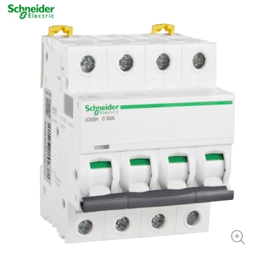 施耐德官方旗舰店空气开关小型断路器 A9F18480 || iC65N 4P C80A