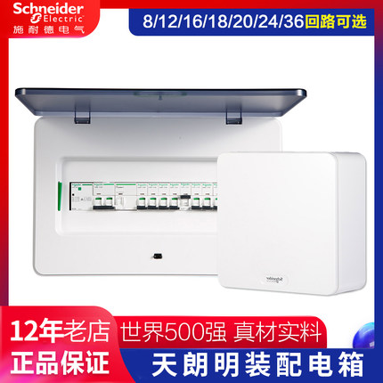 施耐德天朗明装配电箱家用空气开关盒子不锈钢电箱1620回路强电箱