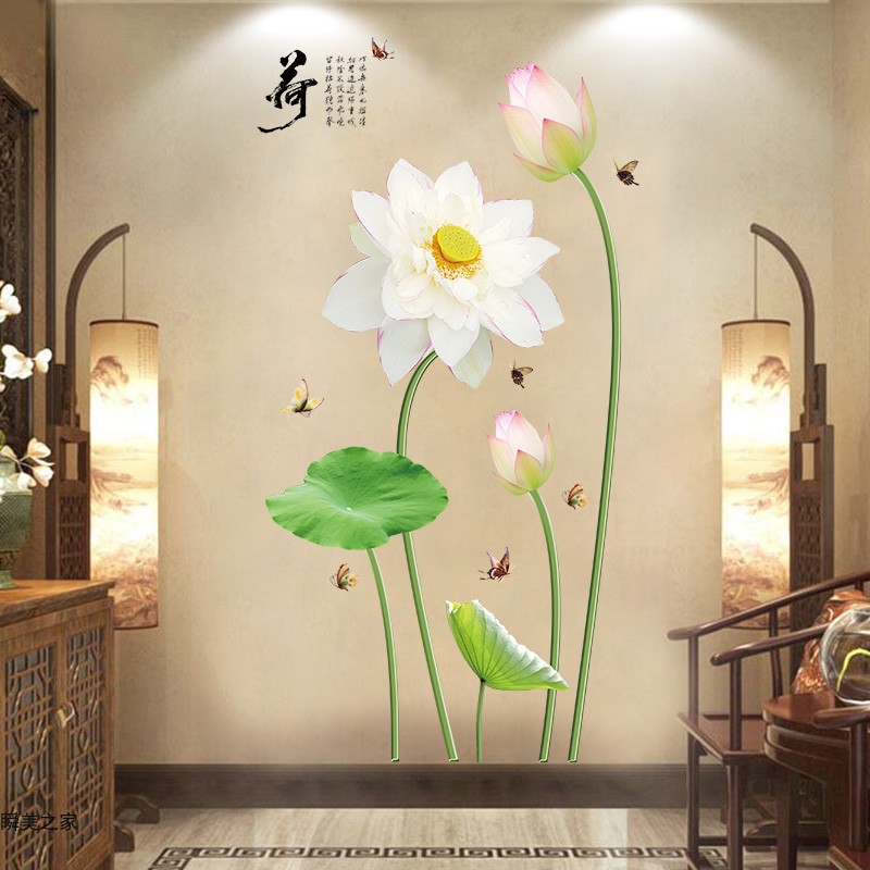 中式风立体墙贴画卧室房间装饰品